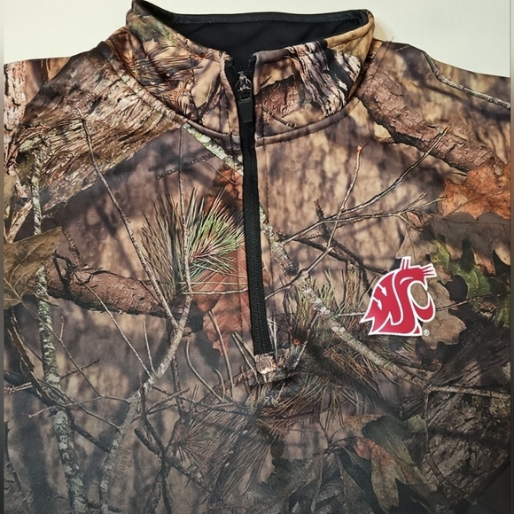 Washington State Cougars Colosseum 1/4 Zip Pullover Mossy Oak Camo Men's Large - Picture 3 of 9